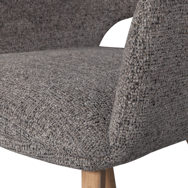 MURAT EETKAMERSTOEL TAUPE MET HOUTEN POOT NATUREL (set of 2)