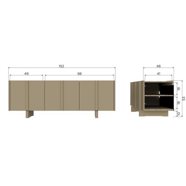 BASU TV MEUBEL 152 CM GRENEN MOSS [fsc]