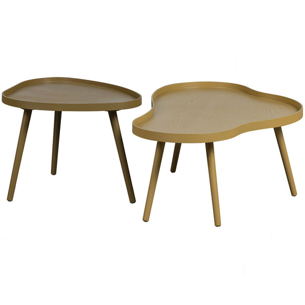 MAE BIJZETTAFEL ORGANISCH MDF/GRENEN SEPIA (set of 2)