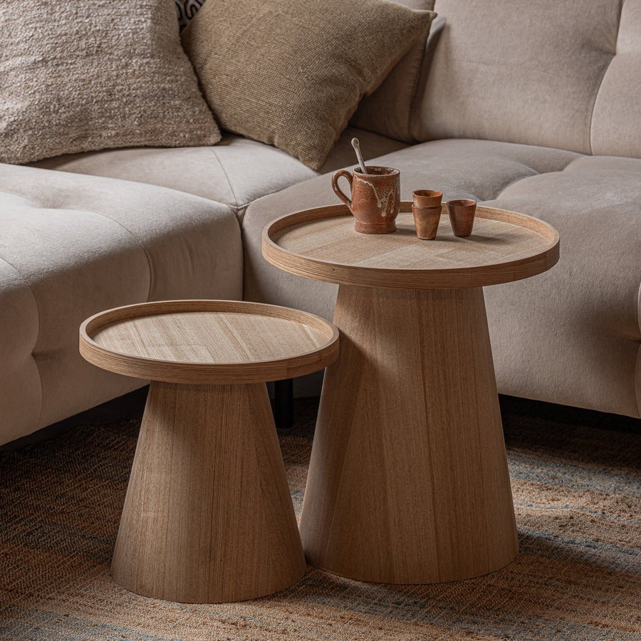 MAUD BIJZETTAFEL CONISCH MDF NATUREL 38XO39 CM