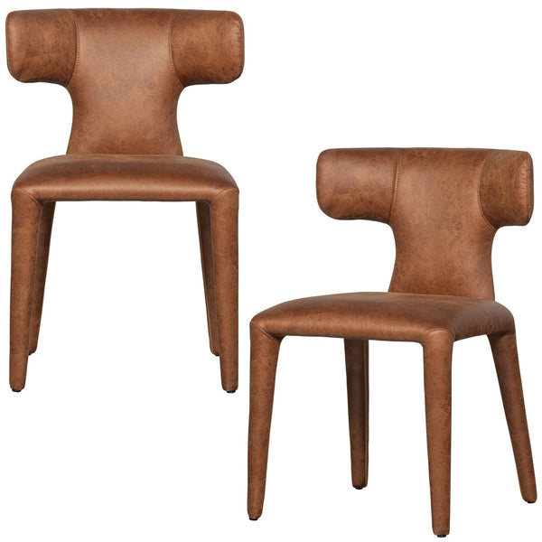 PERMIT EETKAMERSTOEL LEERLOOK COGNAC (set of 2)