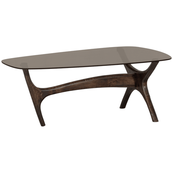 FLASH SALONTAFEL MANGOHOUT/GLAS WALNOOT