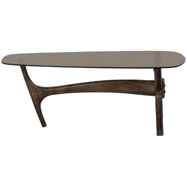 FLASH SALONTAFEL MANGOHOUT/GLAS WALNOOT