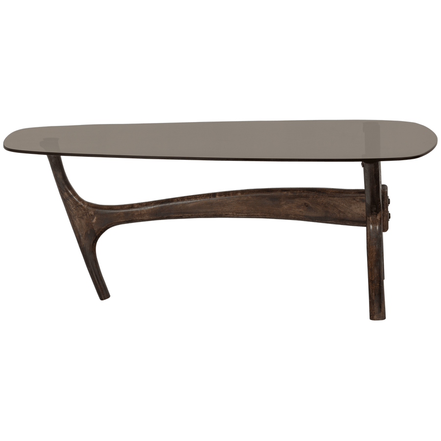 FLASH SALONTAFEL MANGOHOUT/GLAS WALNOOT