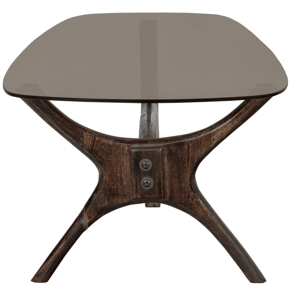 FLASH SALONTAFEL MANGOHOUT/GLAS WALNOOT