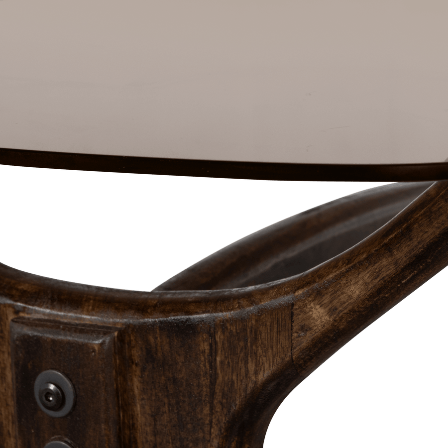 FLASH SALONTAFEL MANGOHOUT/GLAS WALNOOT