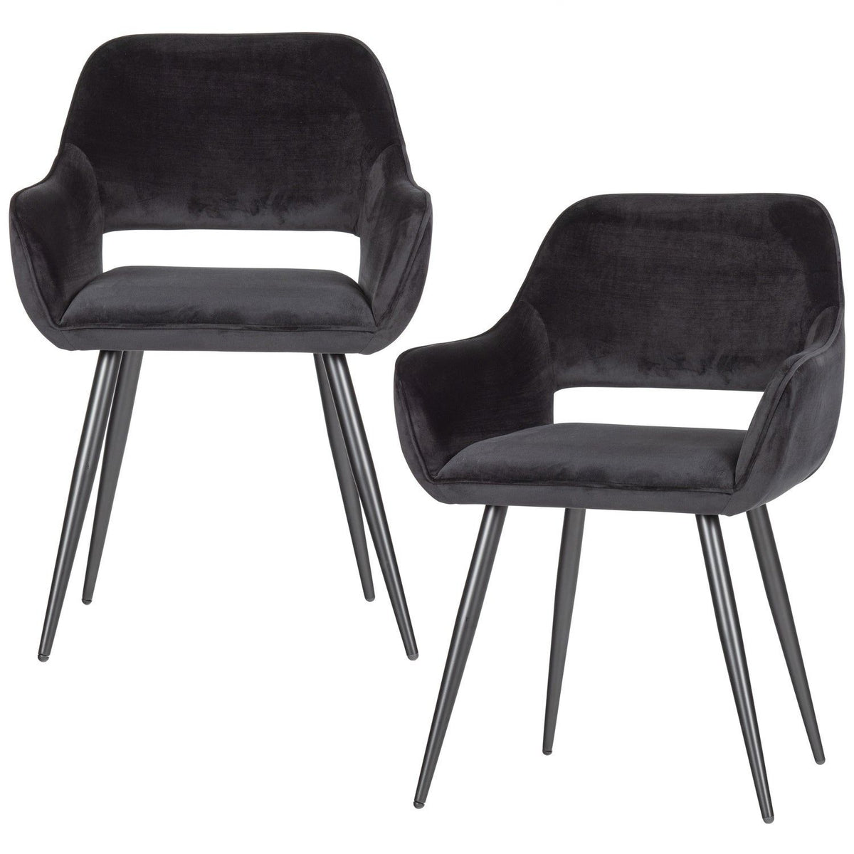 JELLE STOEL VELVET ZWART - SET VAN 2