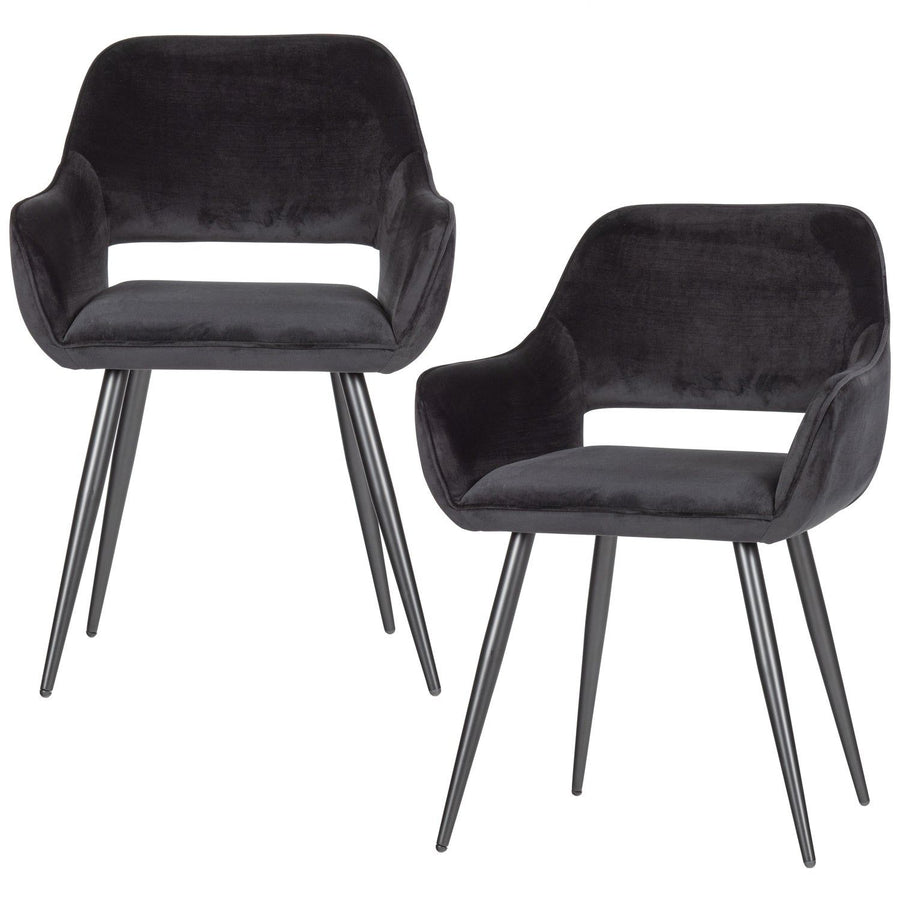 JELLE STOEL VELVET ZWART - SET VAN 2