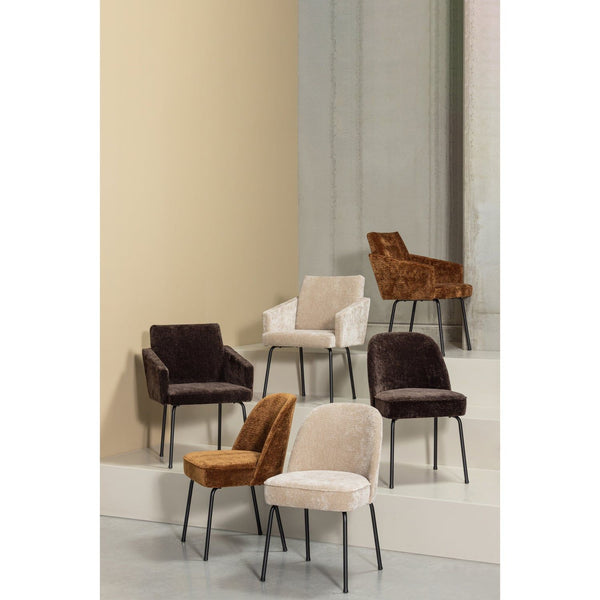 VOGUE EETKAMERSTOEL 3D CHENILLE ZAND (set of 2)