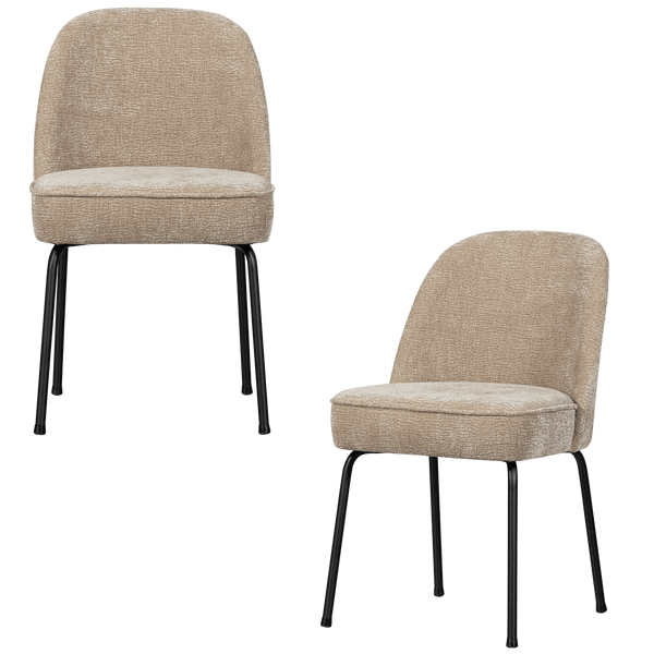 VOGUE EETKAMERSTOEL 3D CHENILLE ZAND (set of 2)
