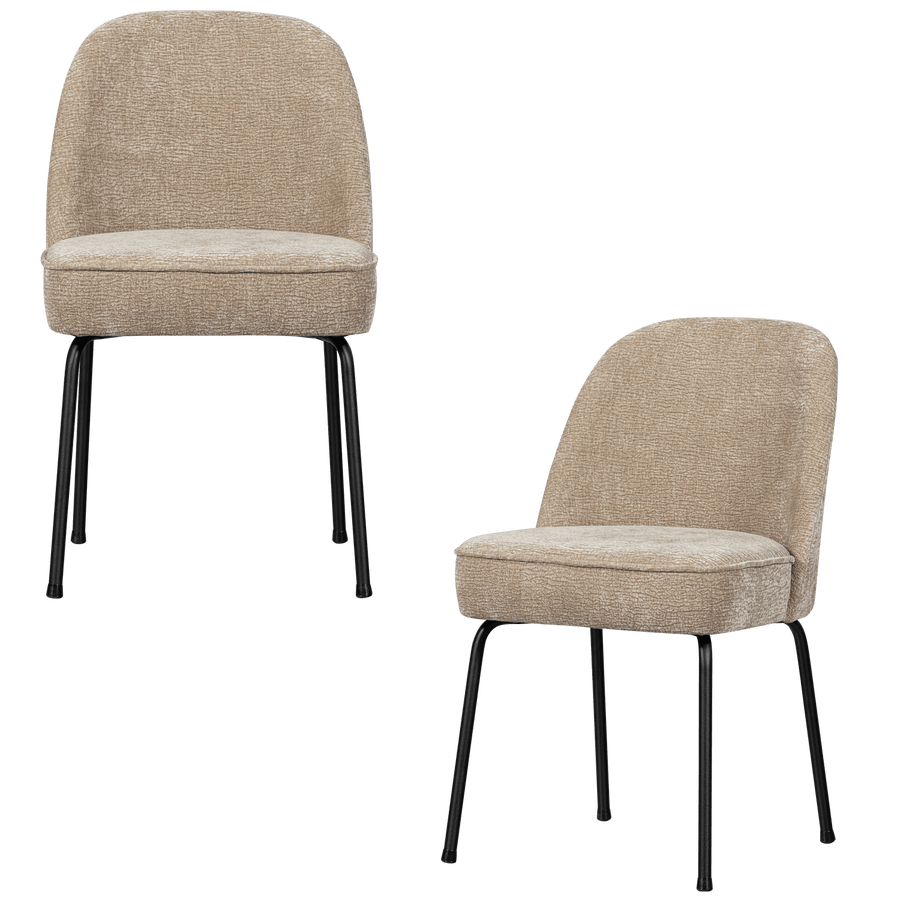 VOGUE EETKAMERSTOEL 3D CHENILLE ZAND (set of 2)
