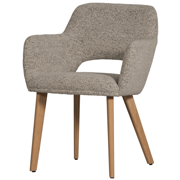 MURAT EETKAMERSTOEL NATUREL MET HOUTEN POOT NATUREL (set of 2)