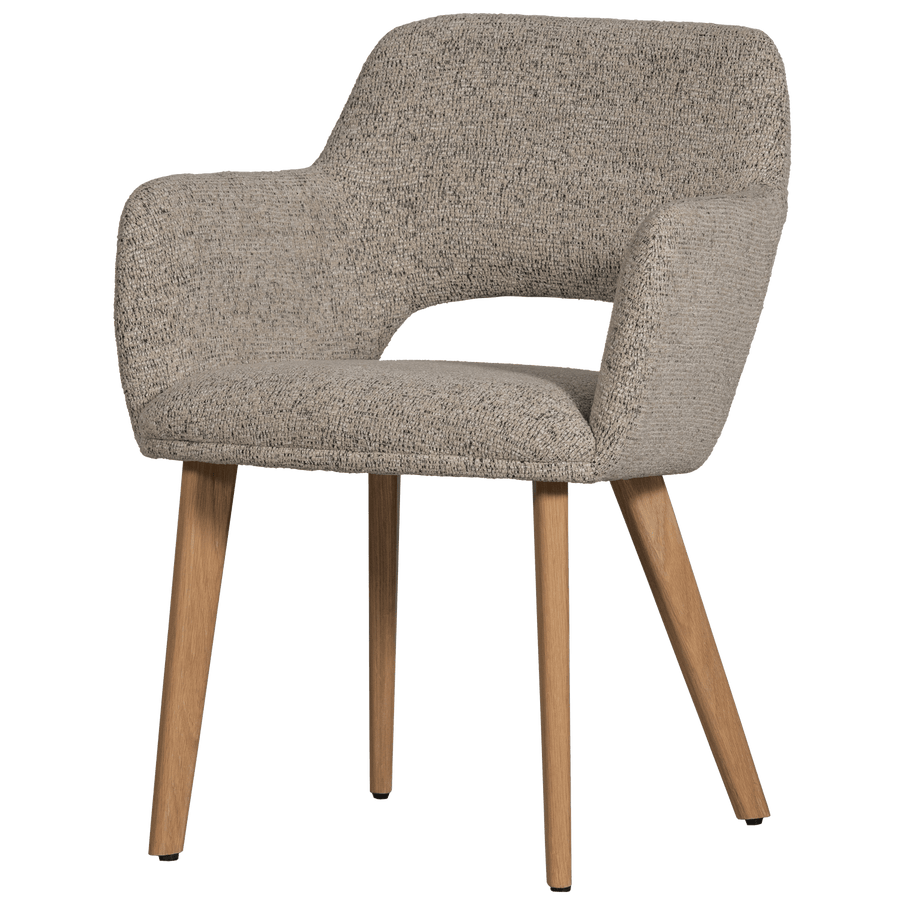 MURAT EETKAMERSTOEL NATUREL MET HOUTEN POOT NATUREL (set of 2)