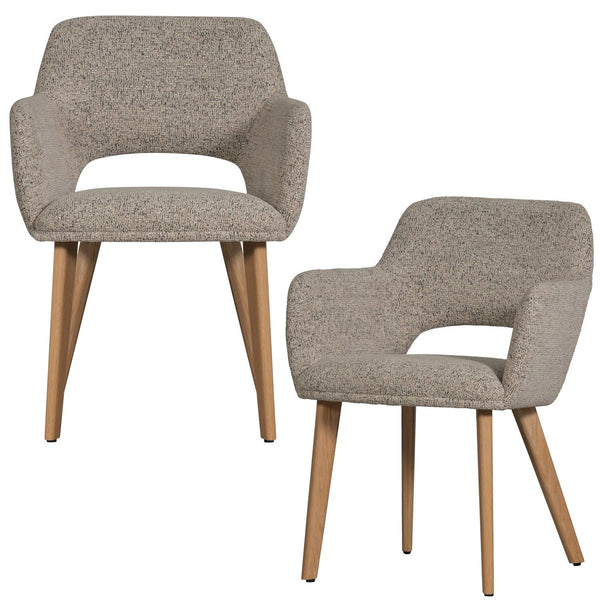 MURAT EETKAMERSTOEL NATUREL MET HOUTEN POOT NATUREL (set of 2)