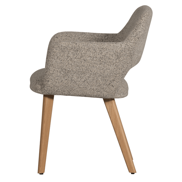 MURAT EETKAMERSTOEL NATUREL MET HOUTEN POOT NATUREL (set of 2)
