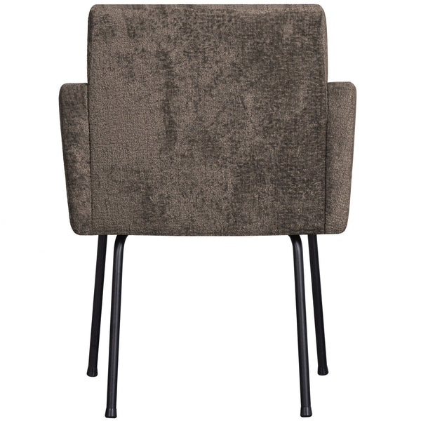 MOUNT EETKAMERSTOEL MET ARMLEUNING GROF GEWEVEN GRIJS/BRUIN (set of 2)