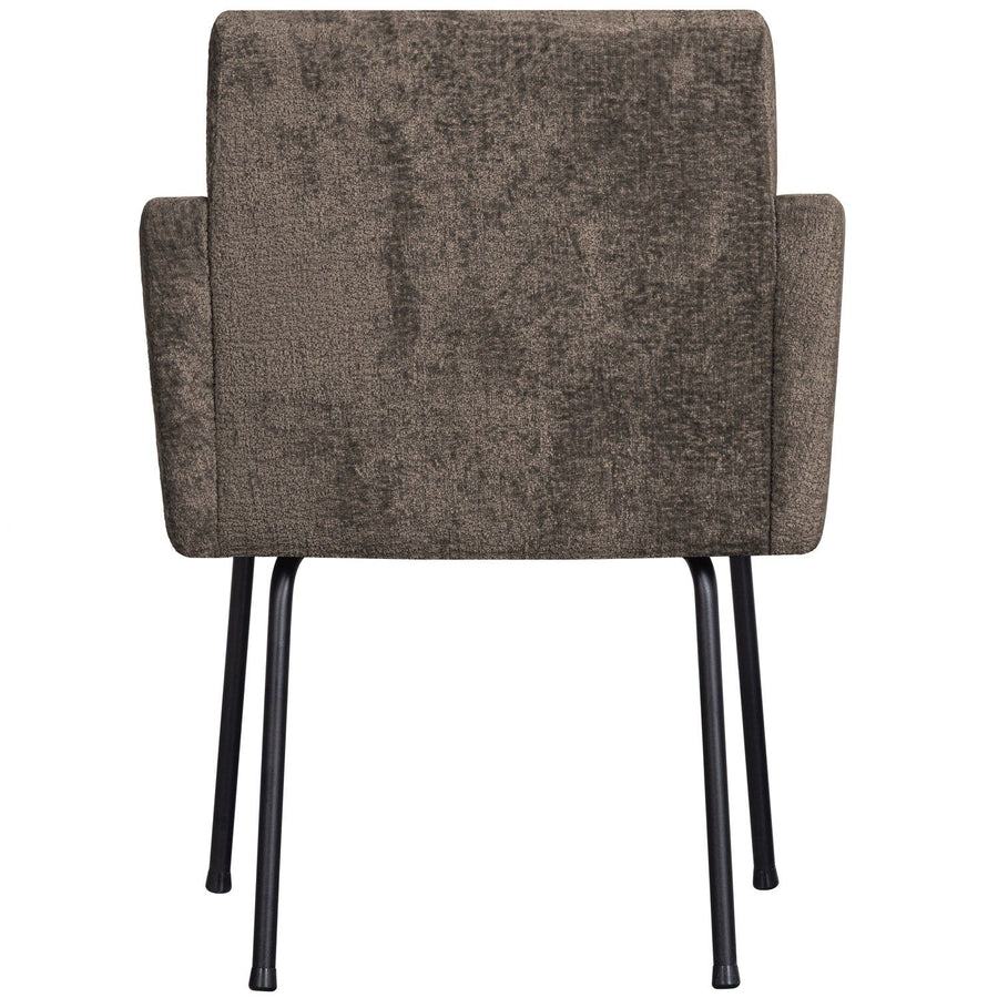 MOUNT EETKAMERSTOEL MET ARMLEUNING GROF GEWEVEN GRIJS/BRUIN (set of 2)