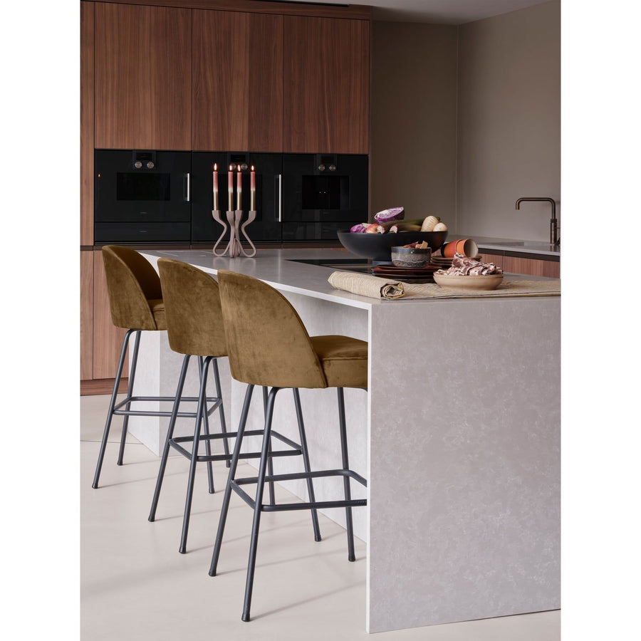 VOGUE BARSTOEL 80 CM VELVET HONINGGEEL