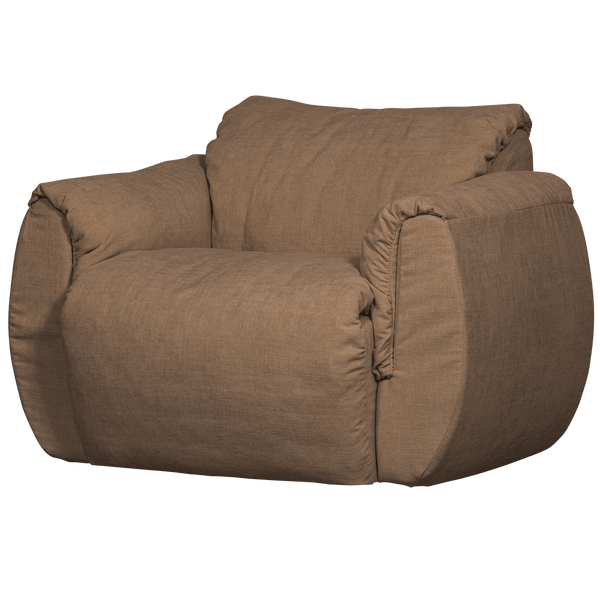 BAGGY DRAAIFAUTEUIL GEWEVEN CHENILLE BRUIN
