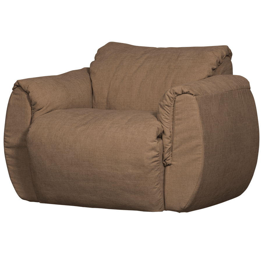 BAGGY DRAAIFAUTEUIL GEWEVEN CHENILLE BRUIN
