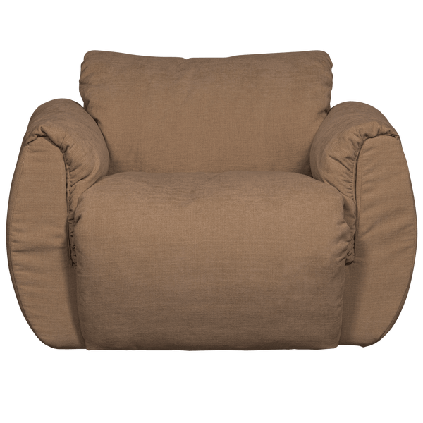 BAGGY DRAAIFAUTEUIL GEWEVEN CHENILLE BRUIN