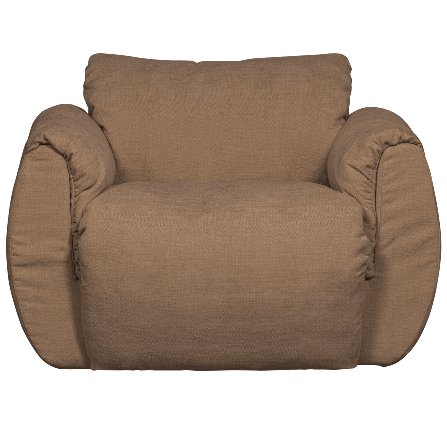 BAGGY DRAAIFAUTEUIL GEWEVEN CHENILLE BRUIN