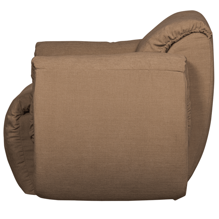 BAGGY DRAAIFAUTEUIL GEWEVEN CHENILLE BRUIN