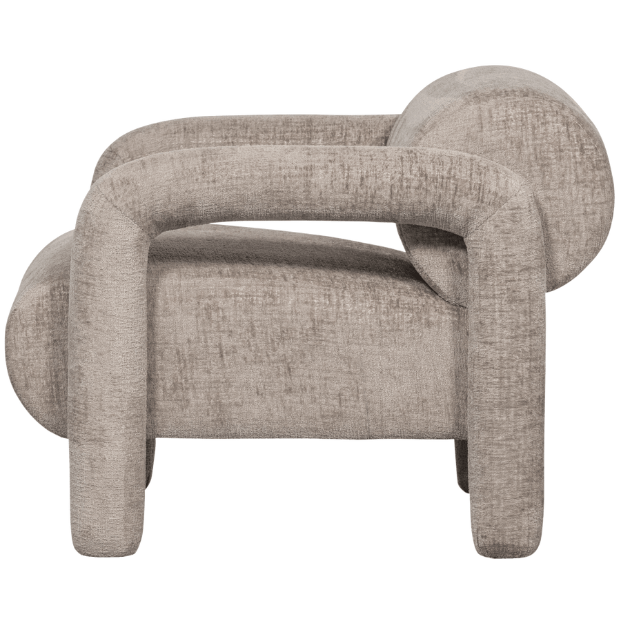 LENNY FAUTEUIL IN GROVE TEXTUUR ZAND