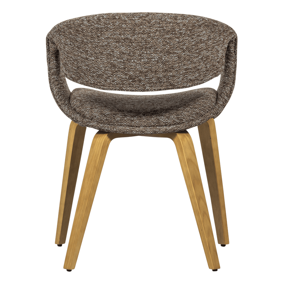 YOSSI EETKAMERSTOEL BRUIN MET HOUTEN POOT NATUREL (set of 2)