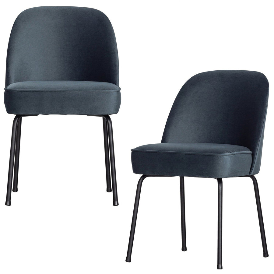 VOGUE EETKAMERSTOEL VELVET BLAUW (set of 2)