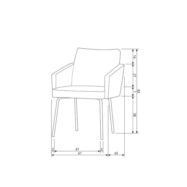 MOUNT EETKAMERSTOEL MET ARMLEUNING GROF GEWEVEN STOF NATUREL (set of 2)