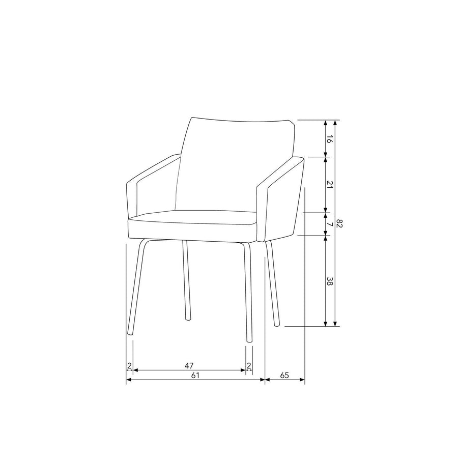MOUNT EETKAMERSTOEL MET ARMLEUNING GROF GEWEVEN STOF NATUREL (set of 2)