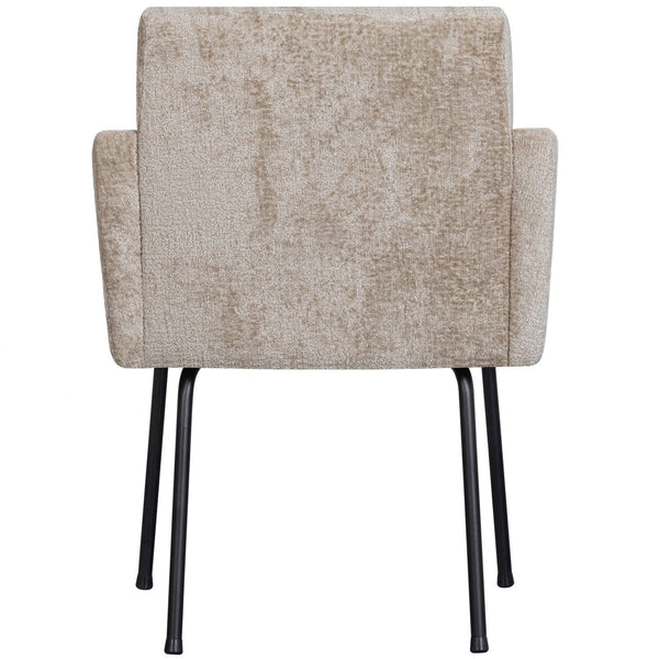MOUNT EETKAMERSTOEL MET ARMLEUNING GROF GEWEVEN STOF NATUREL (set of 2)