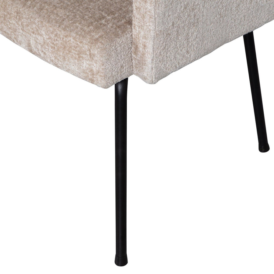 MOUNT EETKAMERSTOEL MET ARMLEUNING GROF GEWEVEN STOF NATUREL (set of 2)