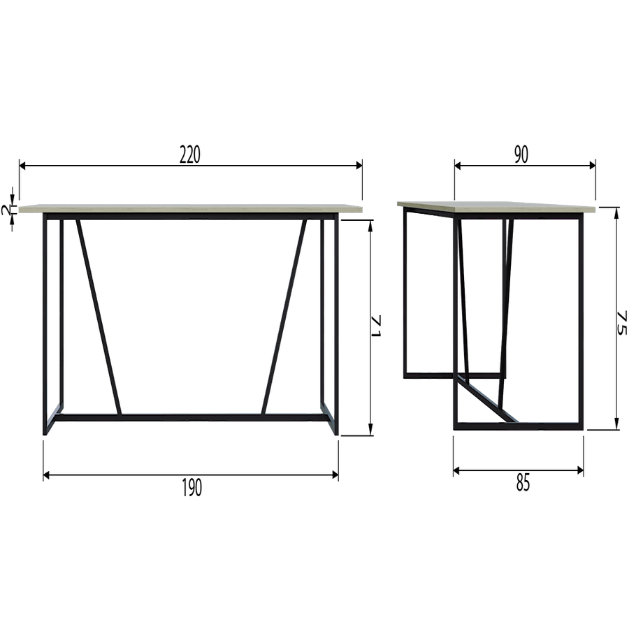 SILAS EETTAFEL ESSEN DUST [fsc]