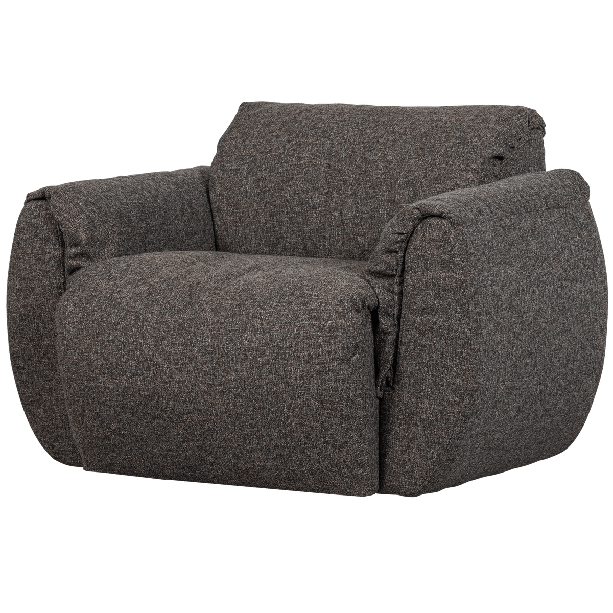 BAGGY DRAAIFAUTEUIL GEWEVEN STOF WARMGRIJS MELANGE