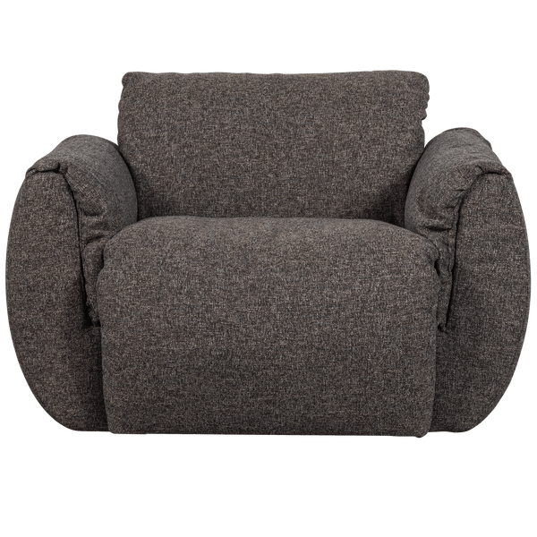 BAGGY DRAAIFAUTEUIL GEWEVEN STOF WARMGRIJS MELANGE