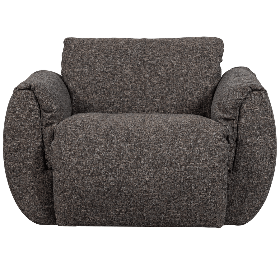 BAGGY DRAAIFAUTEUIL GEWEVEN STOF WARMGRIJS MELANGE