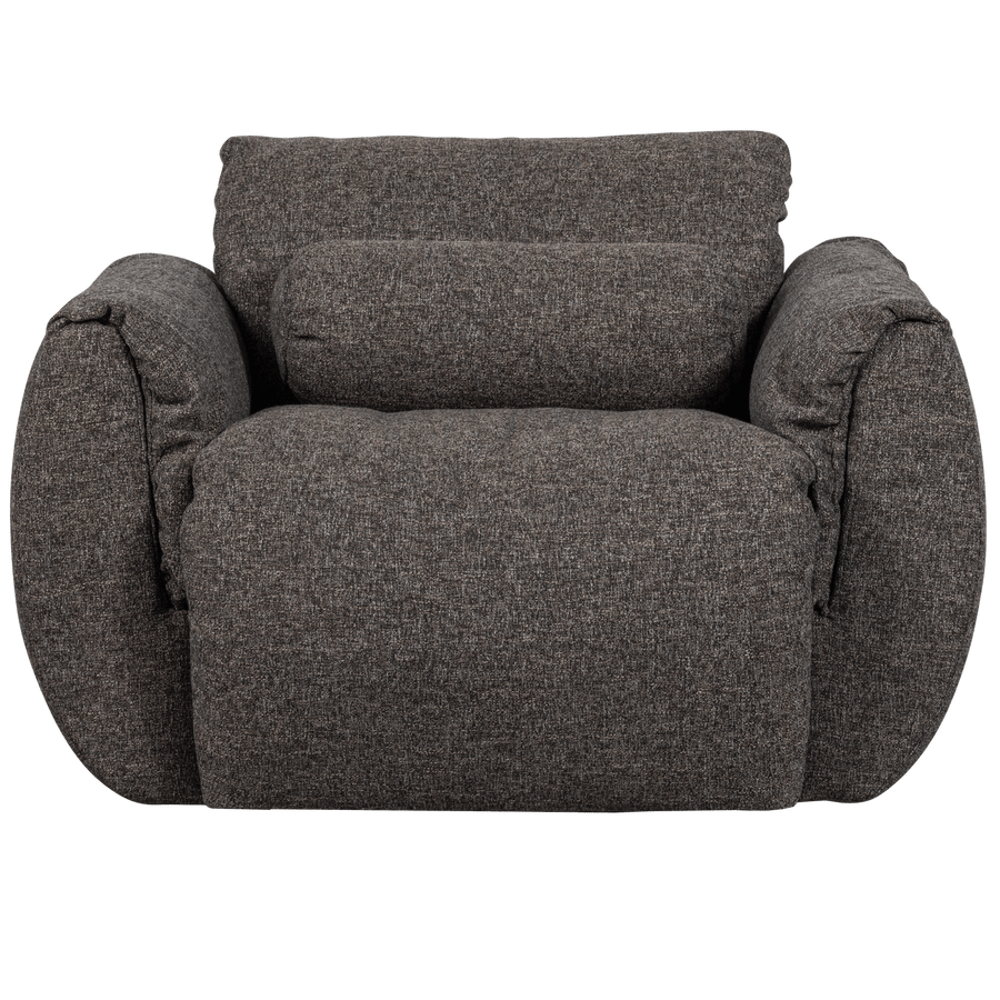 BAGGY DRAAIFAUTEUIL GEWEVEN STOF WARMGRIJS MELANGE