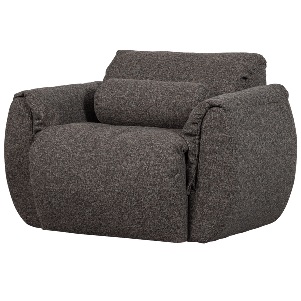 BAGGY DRAAIFAUTEUIL GEWEVEN STOF WARMGRIJS MELANGE