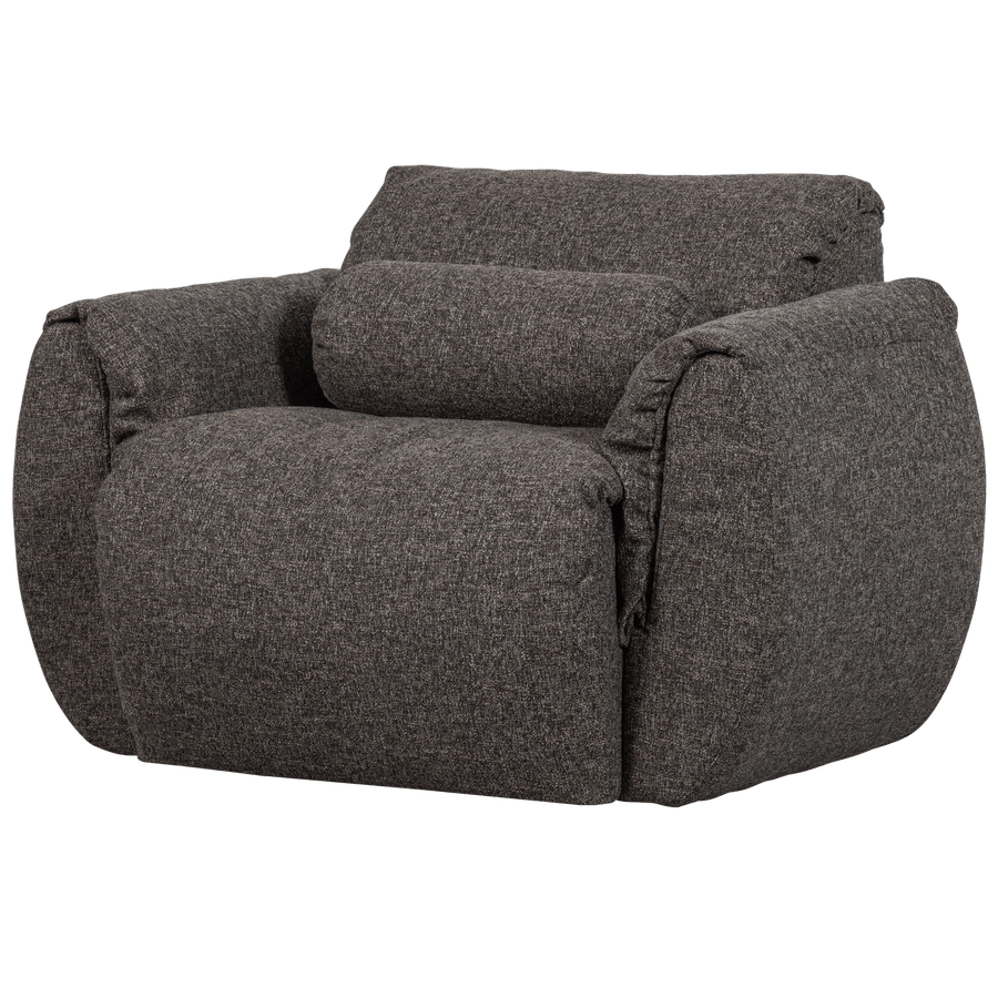 BAGGY DRAAIFAUTEUIL GEWEVEN STOF WARMGRIJS MELANGE