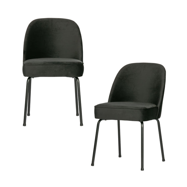 VOGUE EETKAMERSTOEL VELVET ZWART (set of 2)