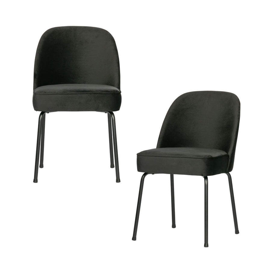 VOGUE EETKAMERSTOEL VELVET ZWART (set of 2)