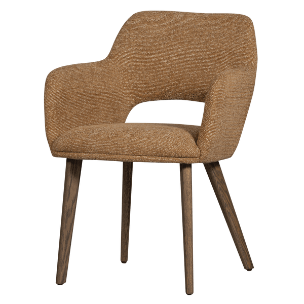 MURAT EETKAMERSTOEL GEEL MET HOUTEN POOT BRUIN (set of 2)