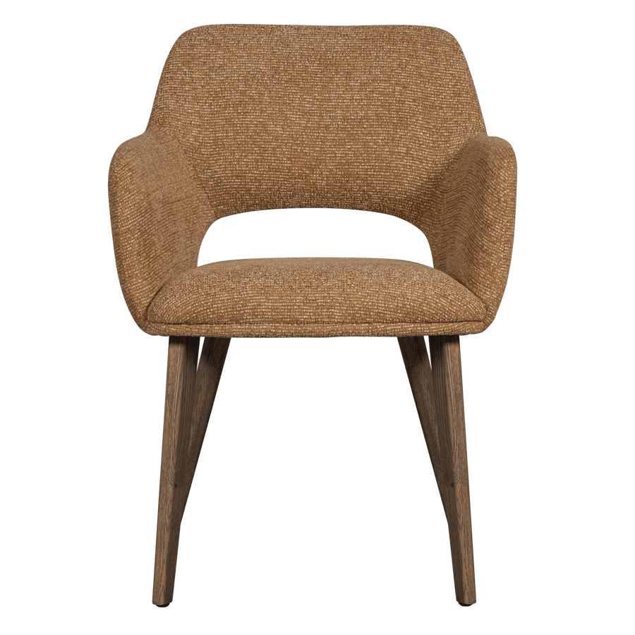 MURAT EETKAMERSTOEL GEEL MET HOUTEN POOT BRUIN (set of 2)