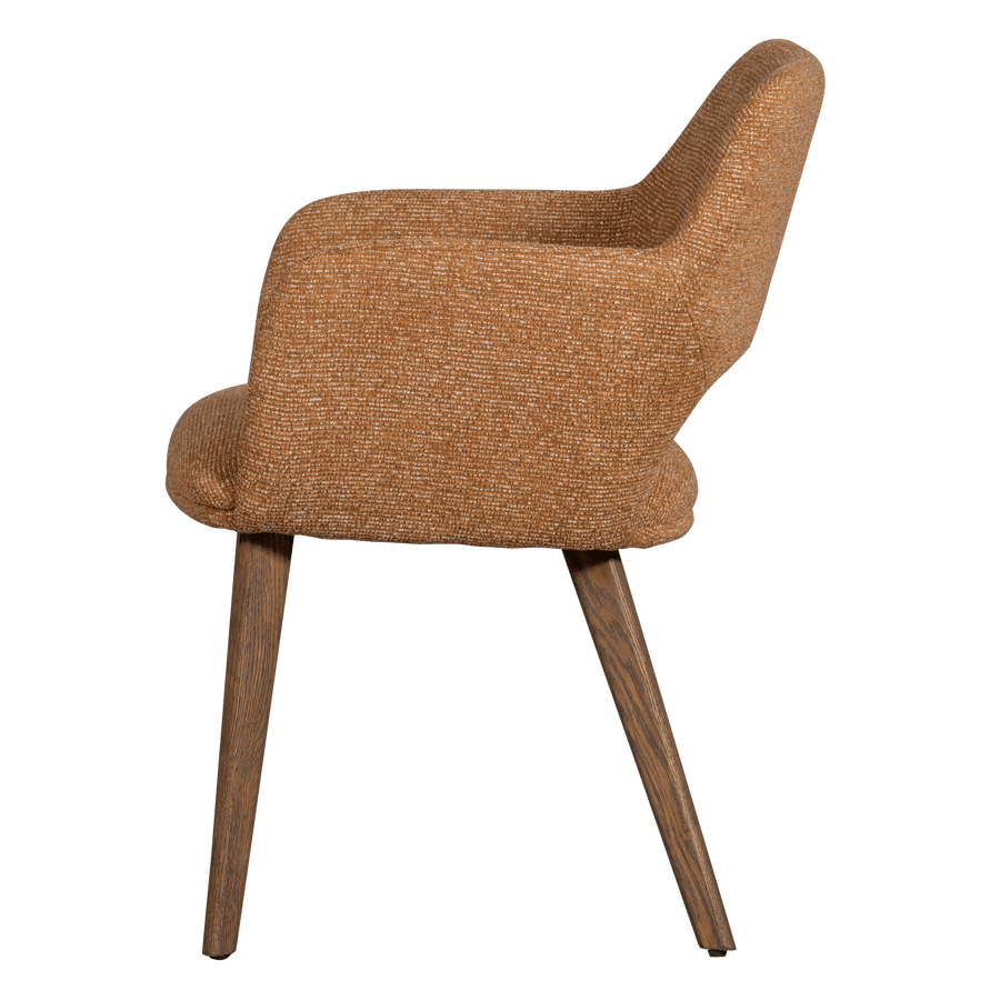 MURAT EETKAMERSTOEL GEEL MET HOUTEN POOT BRUIN (set of 2)