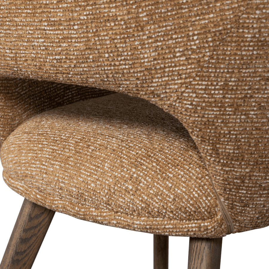 MURAT EETKAMERSTOEL GEEL MET HOUTEN POOT BRUIN (set of 2)