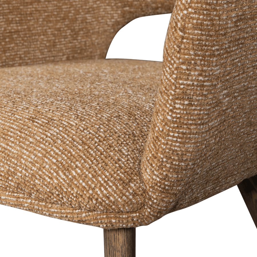 MURAT EETKAMERSTOEL GEEL MET HOUTEN POOT BRUIN (set of 2)