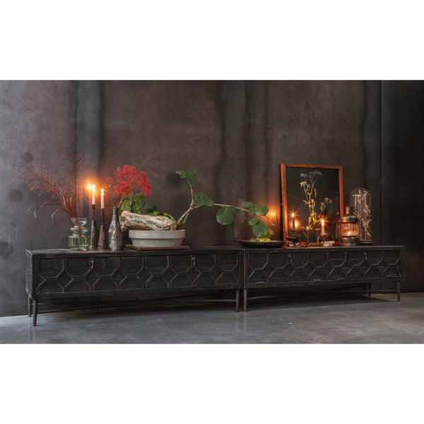 BEQUEST TV MEUBEL HOUT ZWART 160 CM