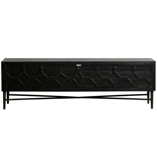BEQUEST TV MEUBEL HOUT ZWART 160 CM